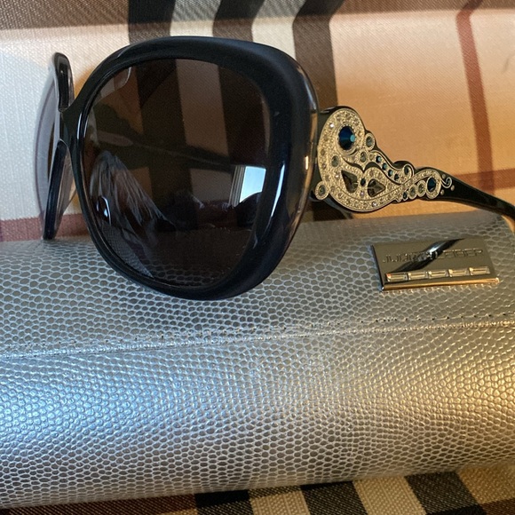 Judith Lieber Handmade In Italy Stunning Sparkling Crystals Oversized Sunglasses - Picture 8 of 16